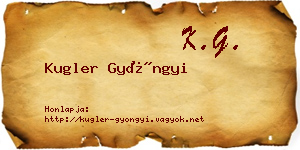 Kugler Gyöngyi névjegykártya